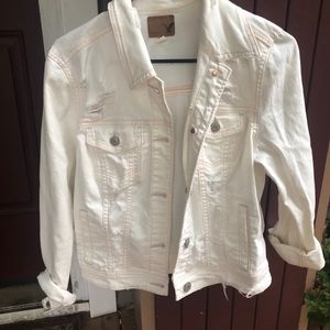 American Eagle White Jean Jacket
